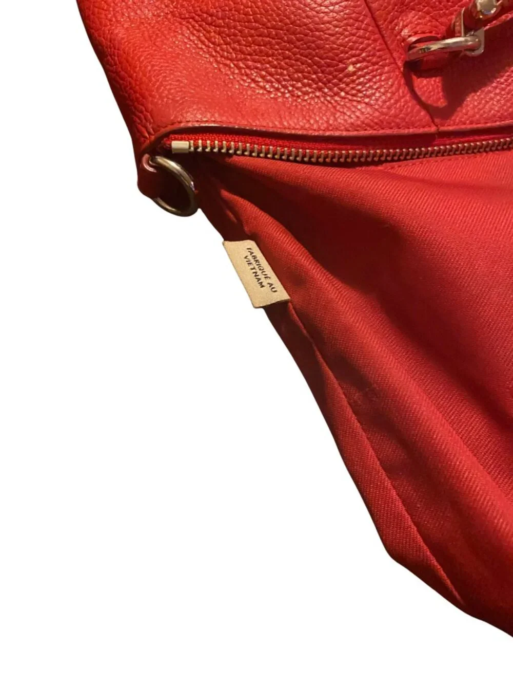 Coach Prairie Satchel Red Pebbled Leather Shoulder Bag Silver Hardware Zip Tote